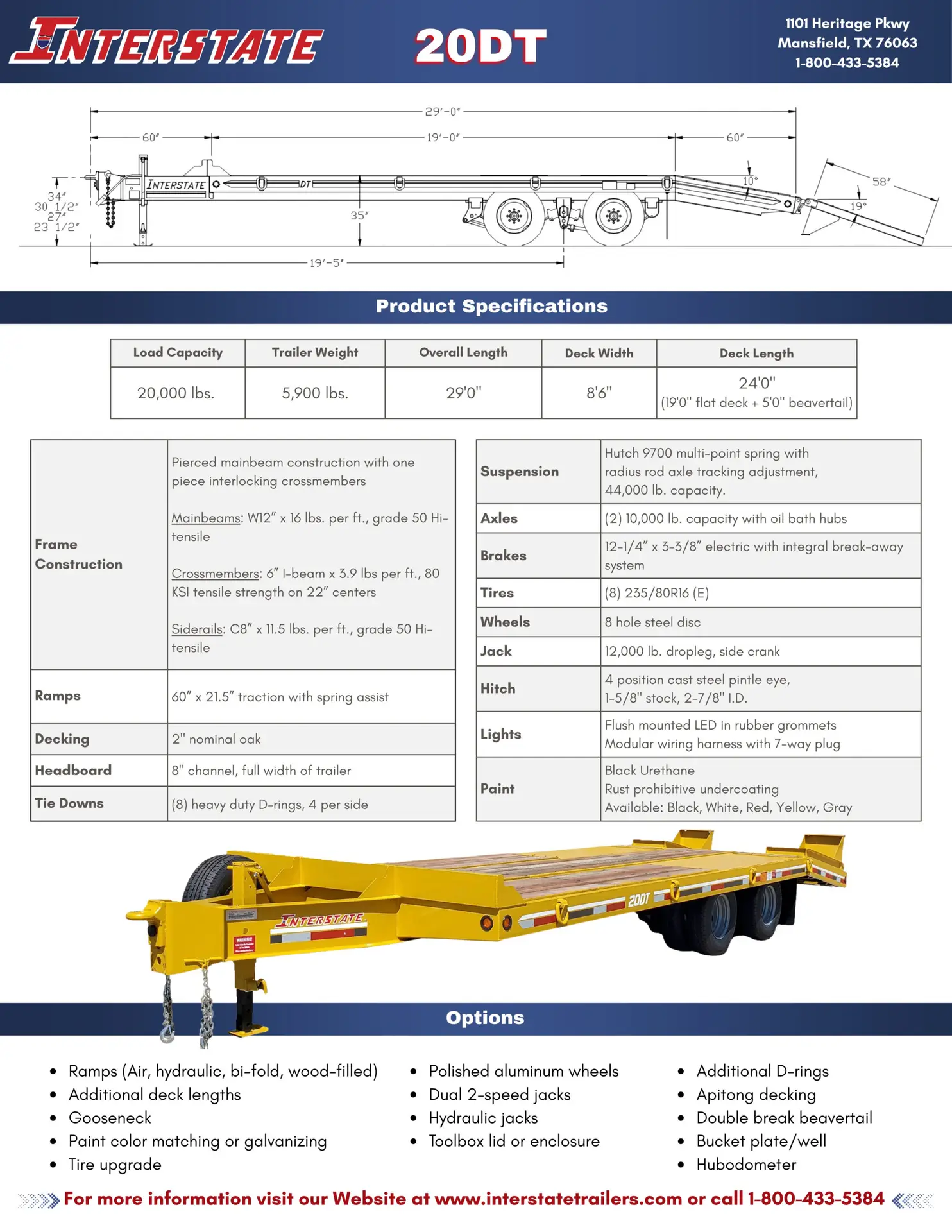 Interstate 20 DT spec sheet